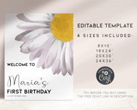 Floral Daisy Birthday Welcome Sign