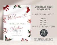 Christmas Stockings Party Welcome Sign