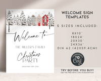 Christmas Village Party Welcome Sign