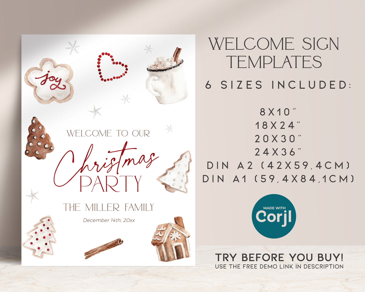 Christmas Cookie Party Welcome Sign – KleinArt Design