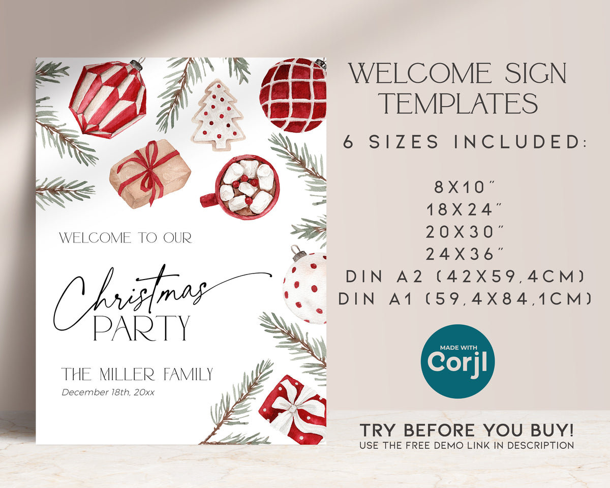 Christmas Party Welcome Sign