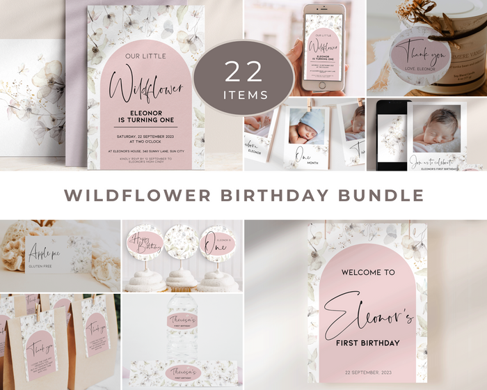 Wildflower Birthday Party Mega Bundle