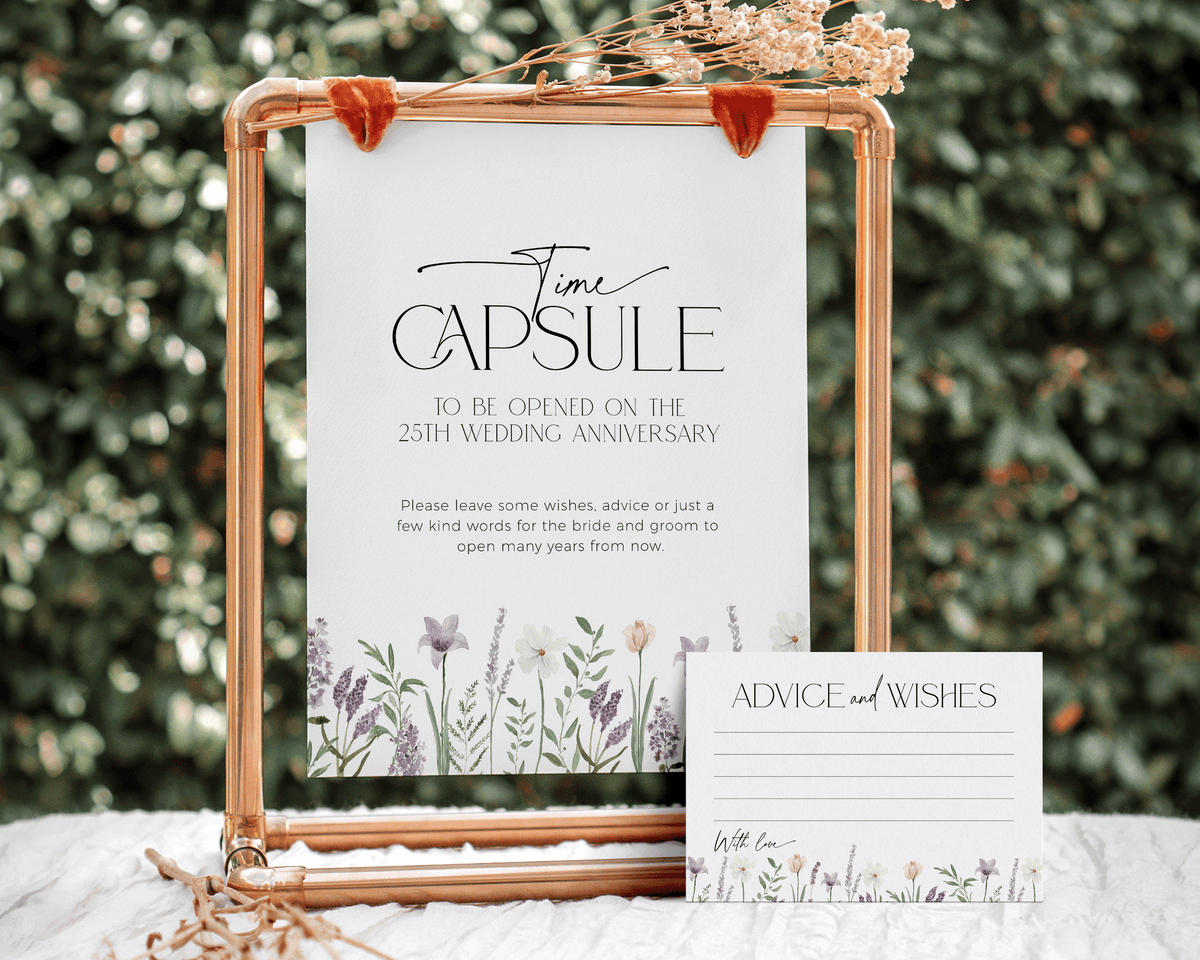 Elegant lavender-themed bridal shower activity sheets.