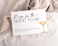 Flat lay of printable Pearls and Prosecco recipe card.