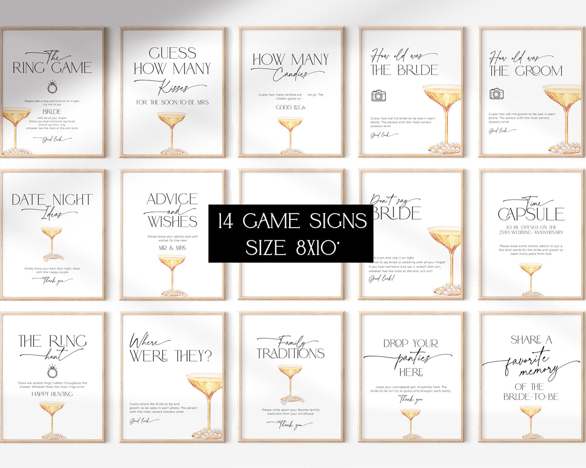 Digital Pearls and Prosecco bridal shower games – instant download and fully customizable.