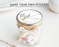 Digital Pearls and Prosecco thank you tag shown on screen – editable and ready to print.