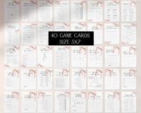 Customizable pink bridal shower game bundle for instant download.