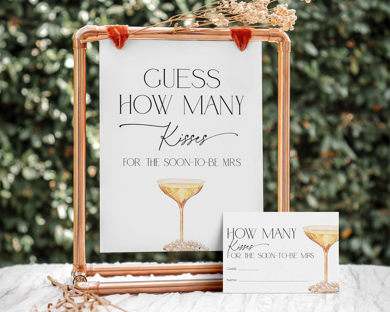 Printable bridal shower games with pearl and champagne theme – elegant layout ready for printing.
