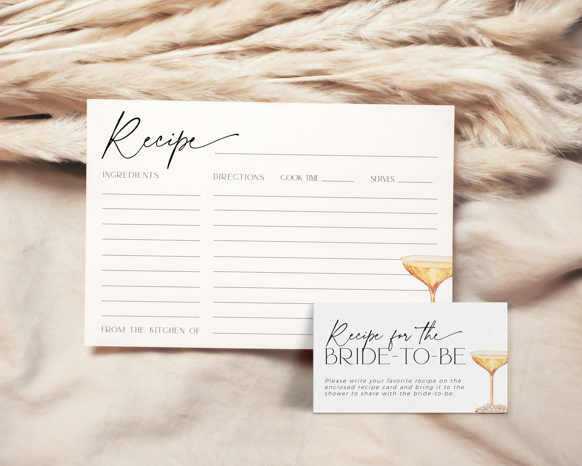 Printable recipe card in matching design