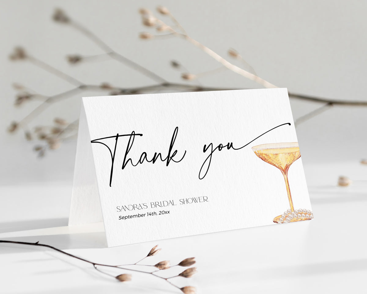 Tthank you note template in matching design.
